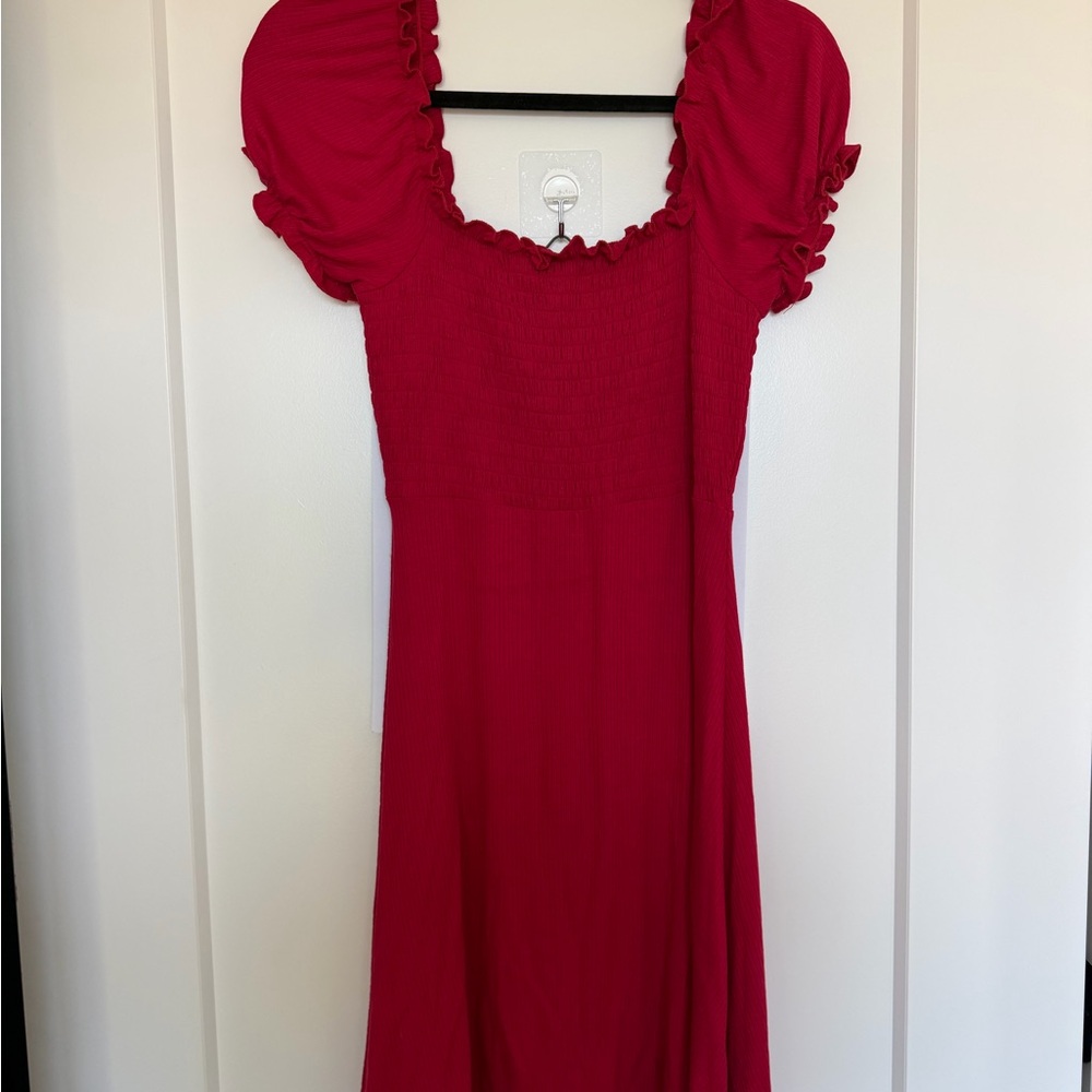 Red Frilly Mini Dress